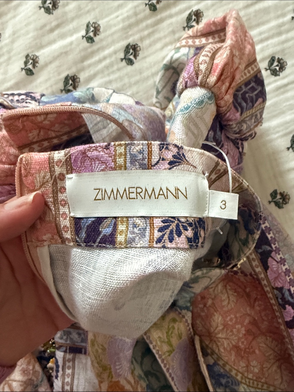 Zimmermann Pastel Patchwork Floral Mini Dress - Picture 6 of 8